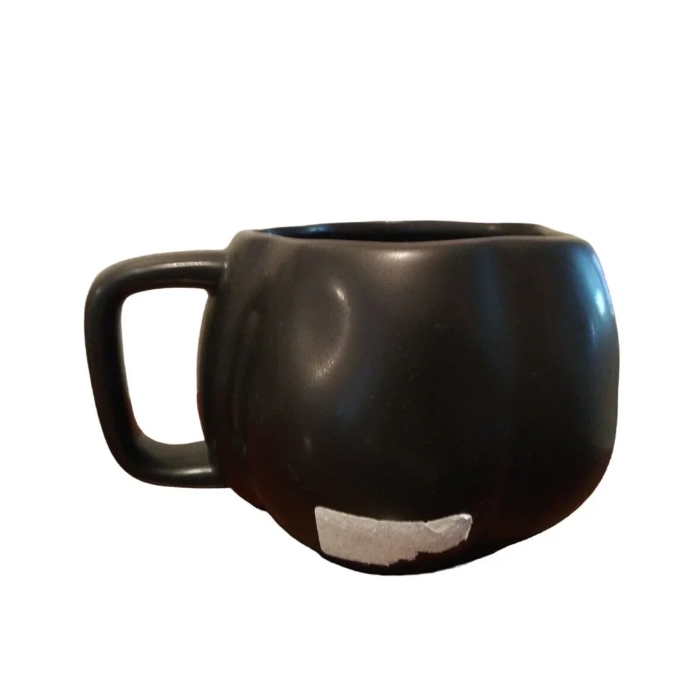 Rae Dunn 'FALL' Black Pumpkin Shaped Coffee Mug Tea Cup Gold Font NW… - Picture 2 of 8